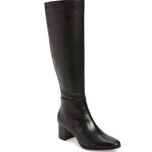 Calvin Klein Size 6 / EU 36 Freeda Knee High Black Leather Boots ($229)